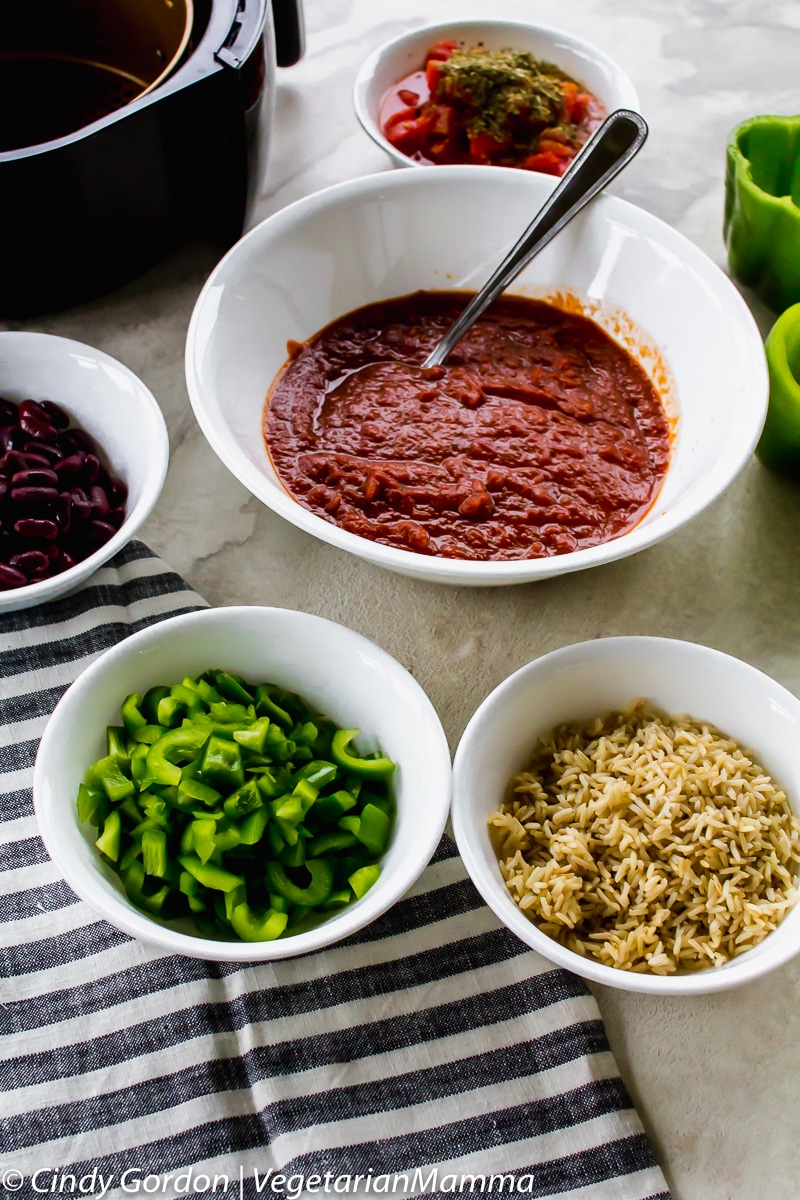 Air Fryer Stuffed Peppers (Vegetarian) ingredients