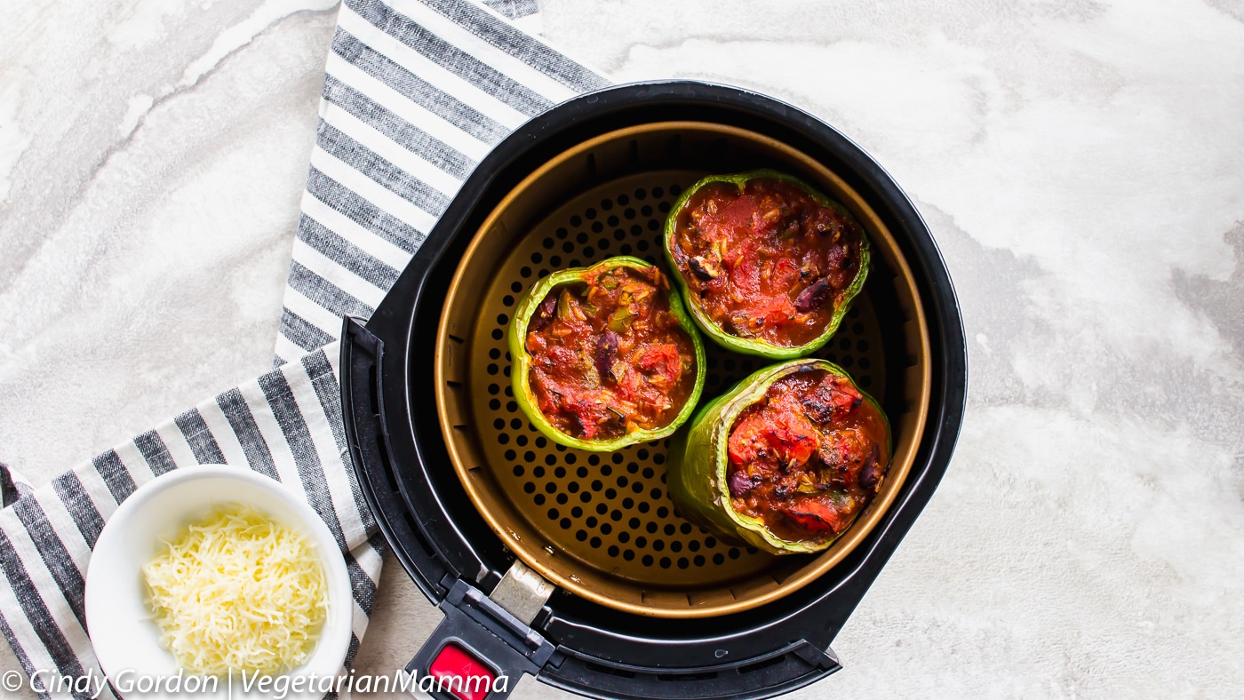 Air Fryer Stuffed Peppers (Vegetarian) 