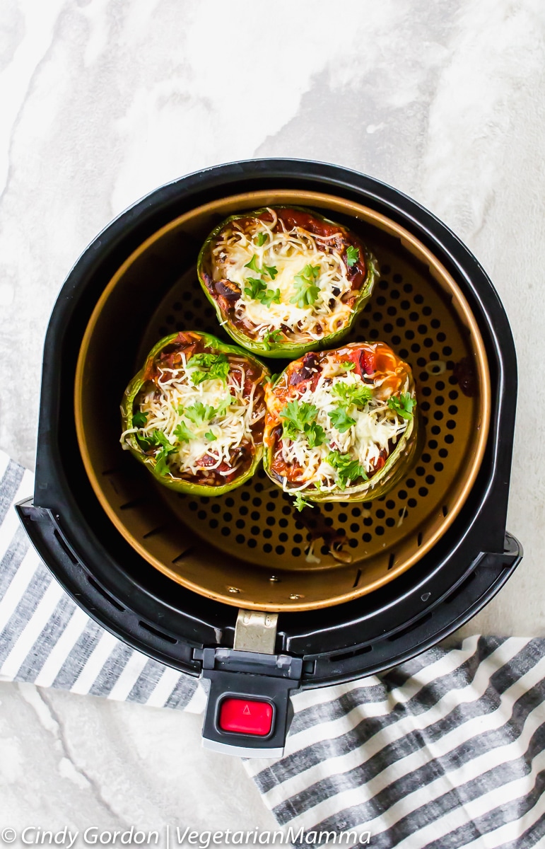 Air Fryer Stuffed Peppers (Vegetarian)