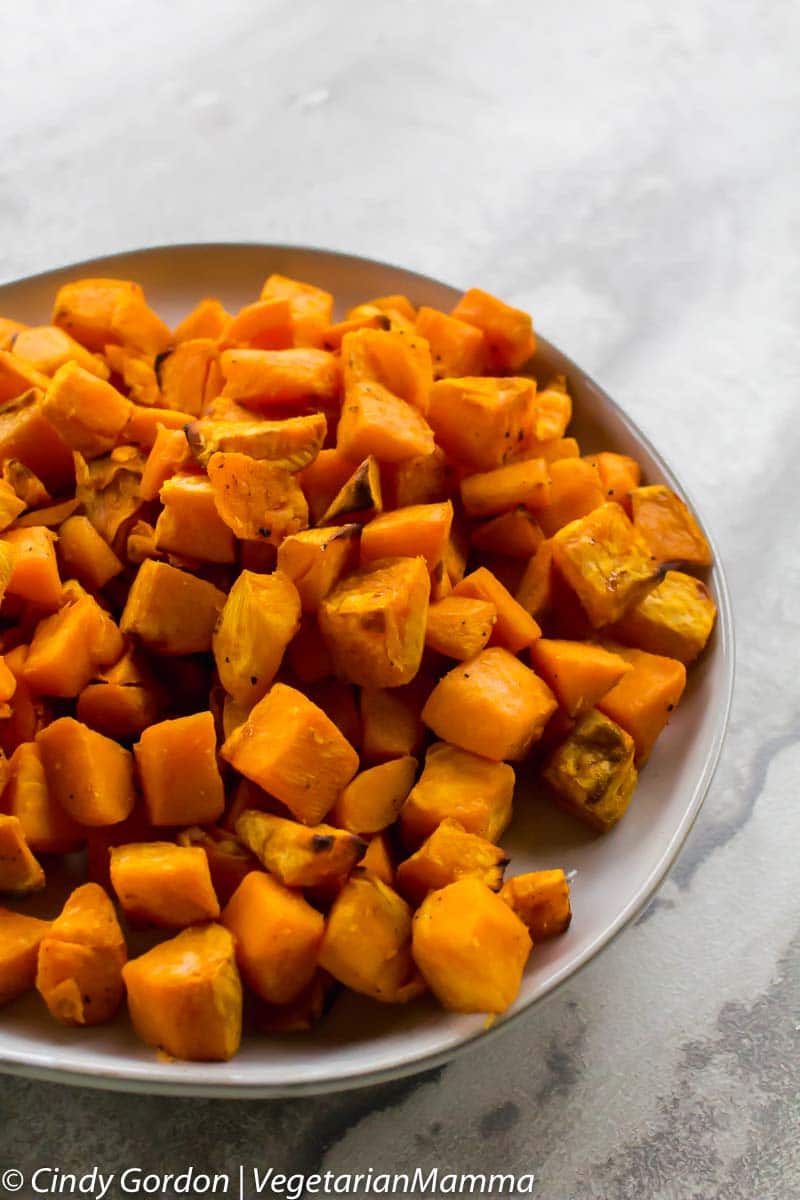 bowl of air fryer sweet potatoes