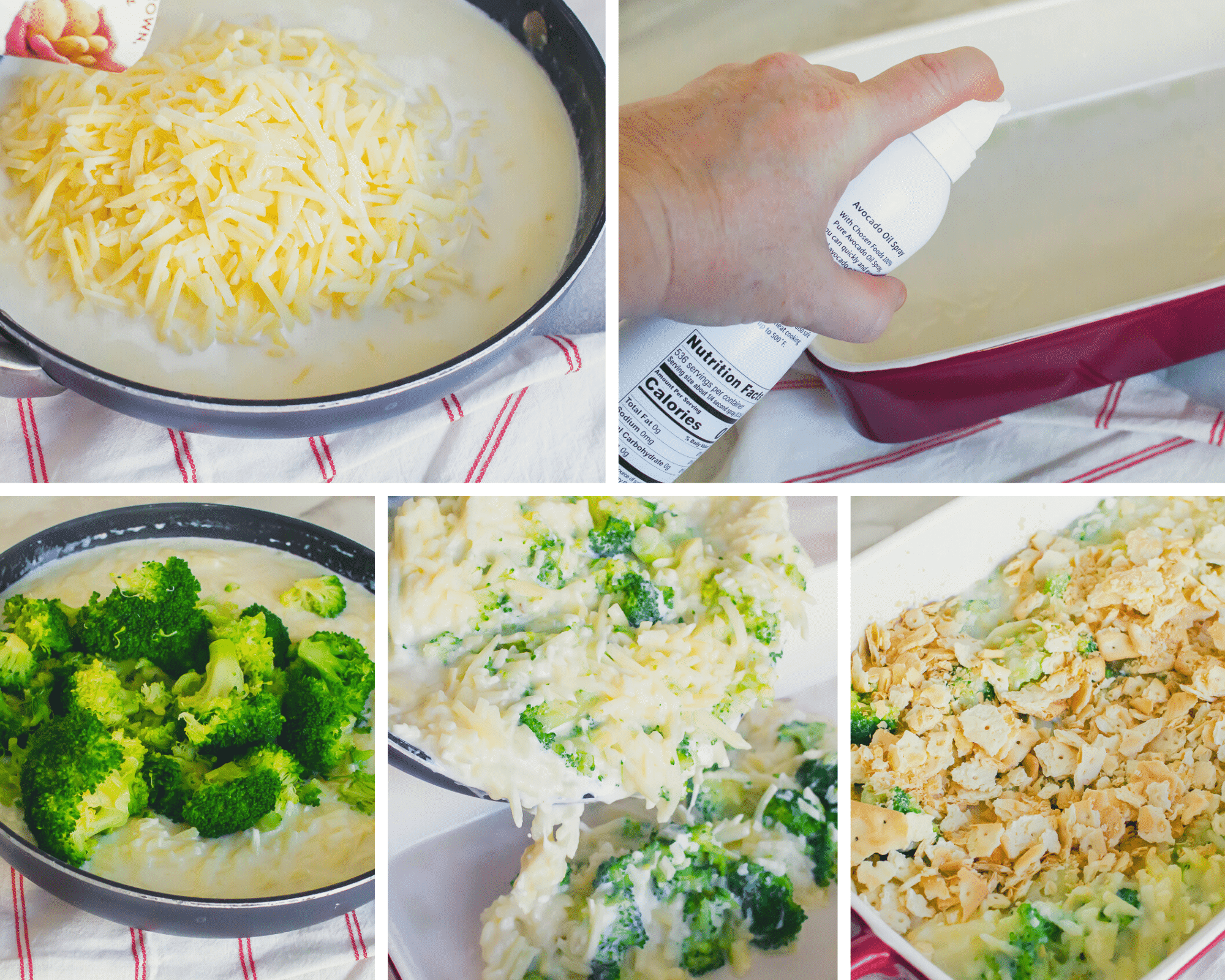 final 5 steps shown in picture for easy broccoli casserole