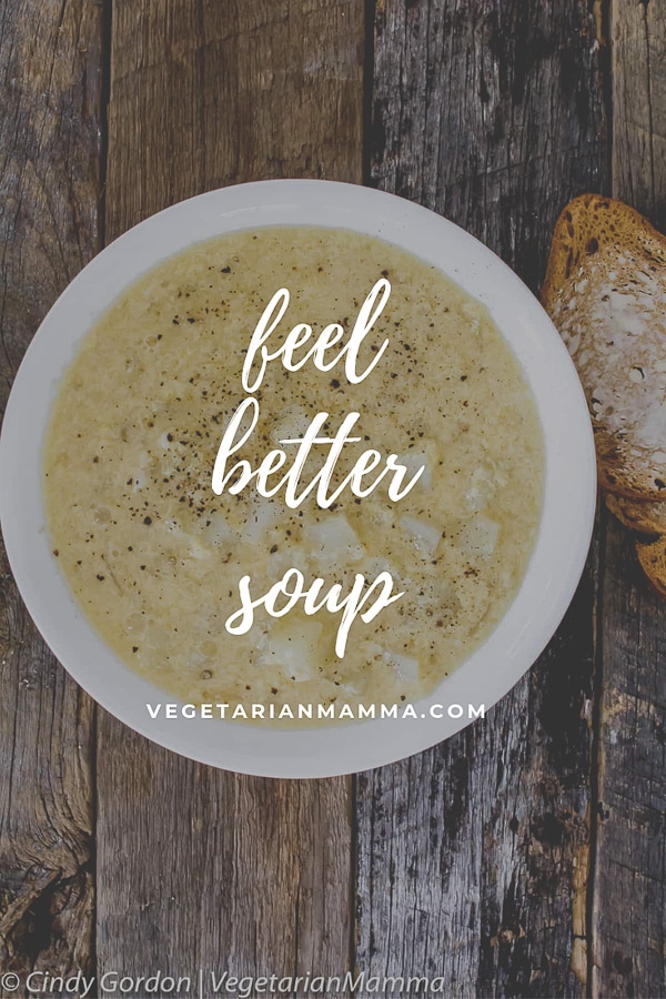 Feel Better Soup aka sick soup in a white bowl