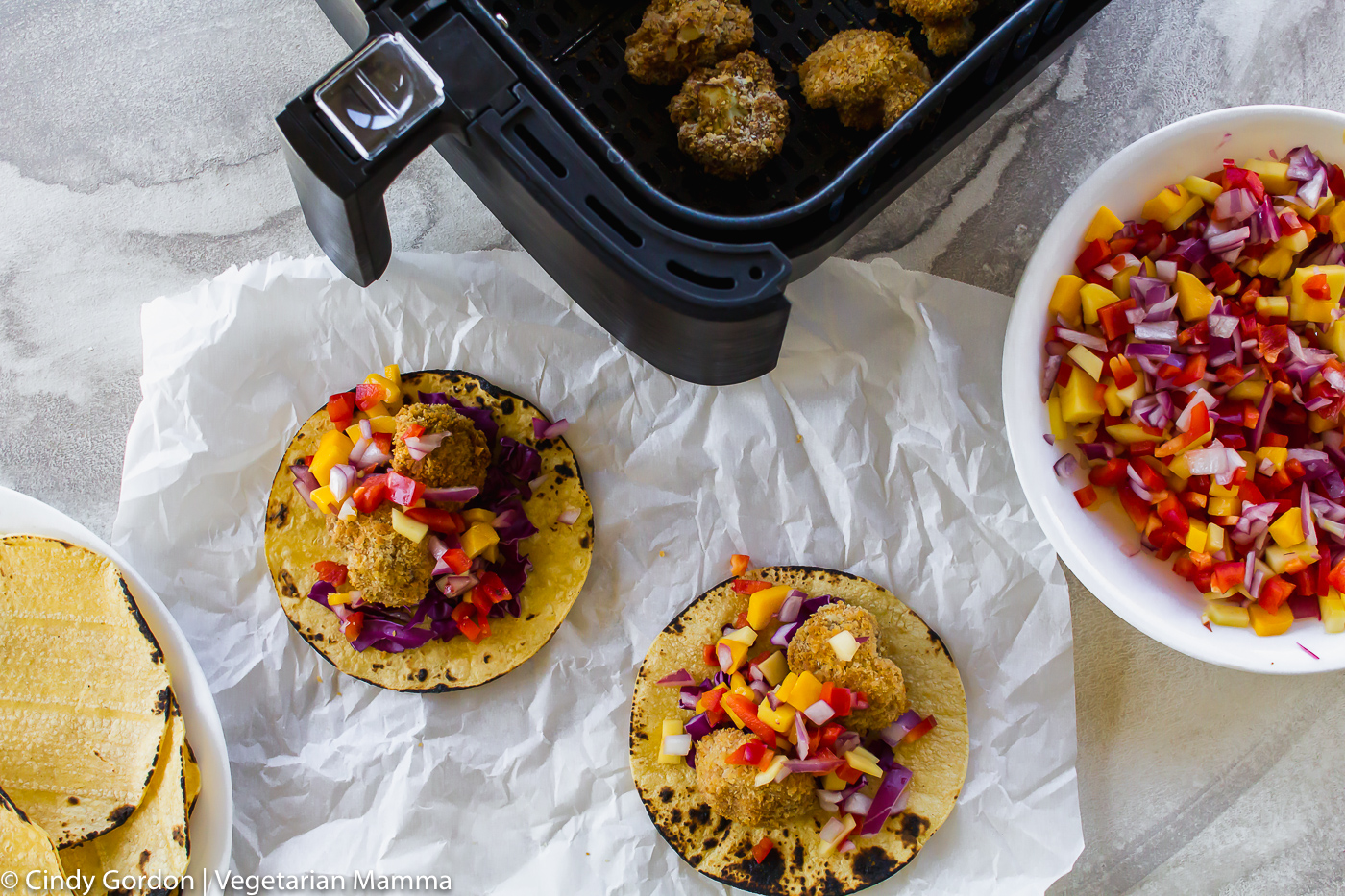 Cauliflower Tacos (air fryer recipe!)