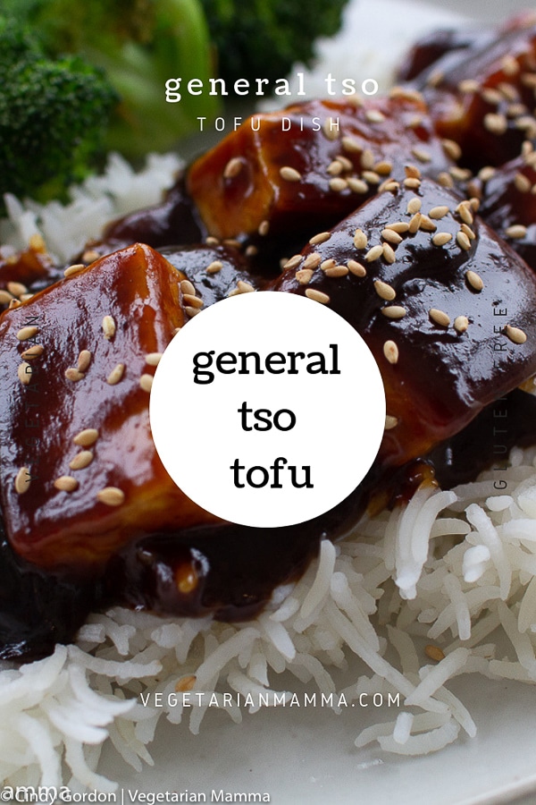 General Tso Tofu served over rice