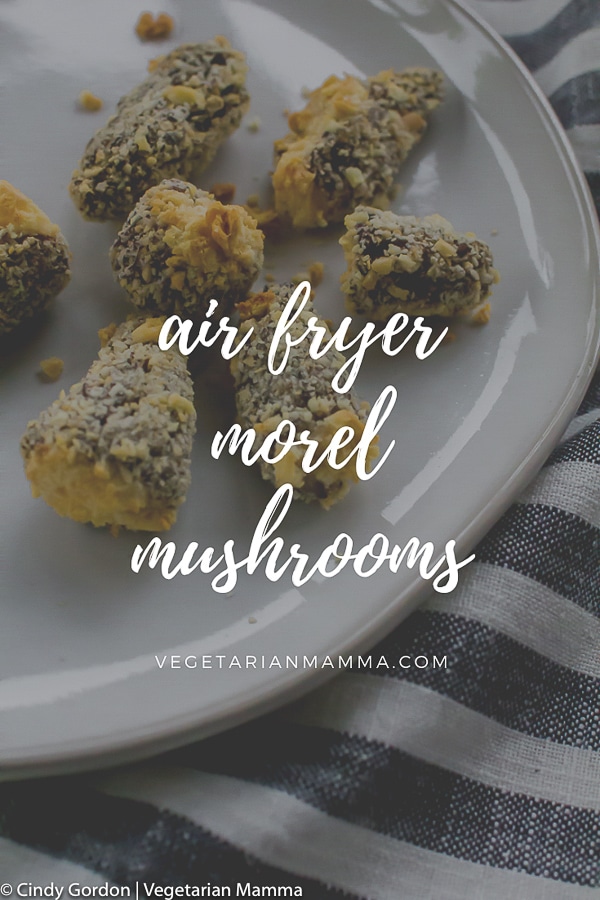 Air Fryer Morel Mushrooms on a white plate