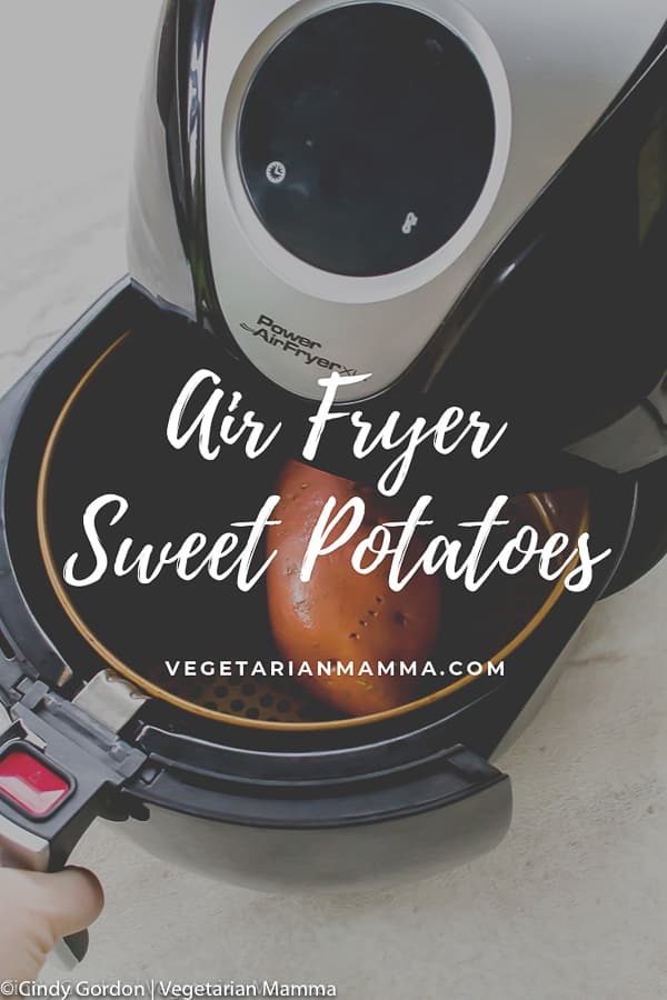 Air Fryer Sweet Potato is a delicious side dish to compliment any meal. Just pop the sweet potatoes in the air fryer and you’ll have a sweet treat in no time. #airfryer #sweetpotato