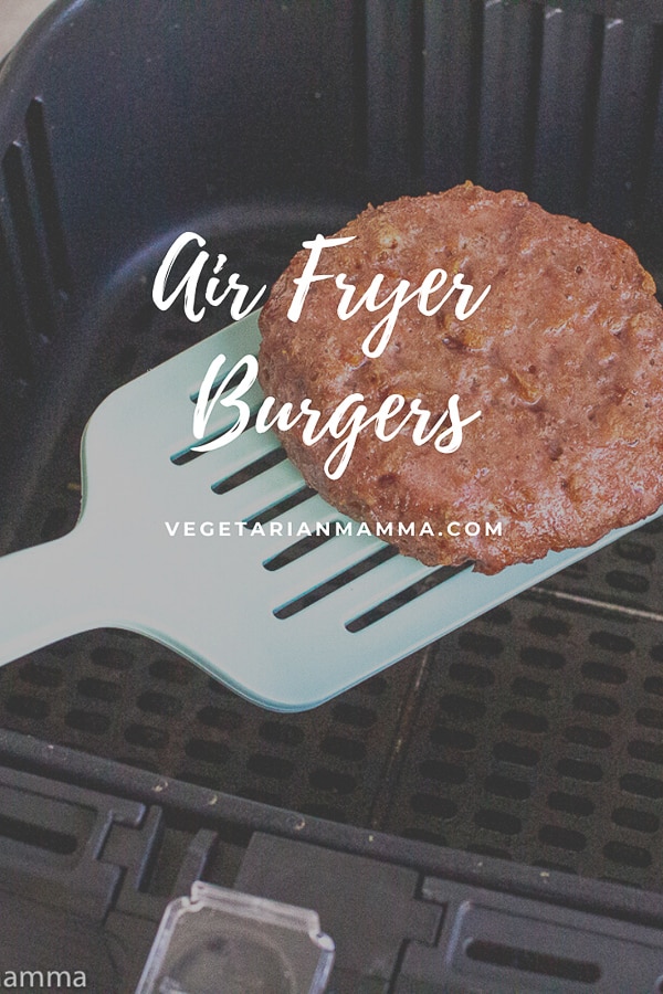 If you are on a quest to find the worlds best hamburger, then you need to try an air fryer hamburger. The glory about burgers in the air fryer is that they stay incredibly juicy! Whether you are making a beef, turkey or veggie burger, the air fryer burgers stay juicy and oh so delicious when you make them in the air fryer! #airfryerburger #airfryerhamburger
