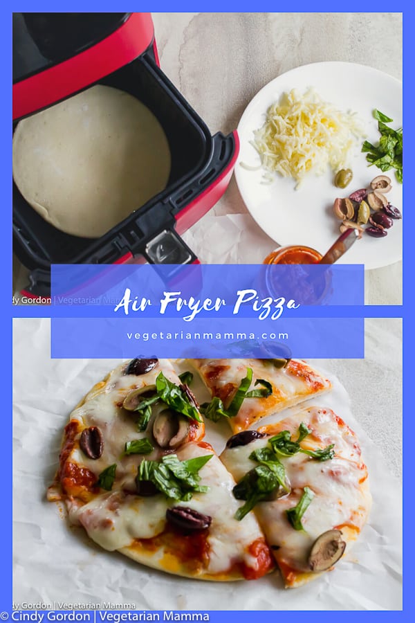 Air Fryer Pizza is a quick and easy air fryer recipe. Who would have thought that pizza in an air fryer would be so delicious? #airfryerrecipes #airfryersnack