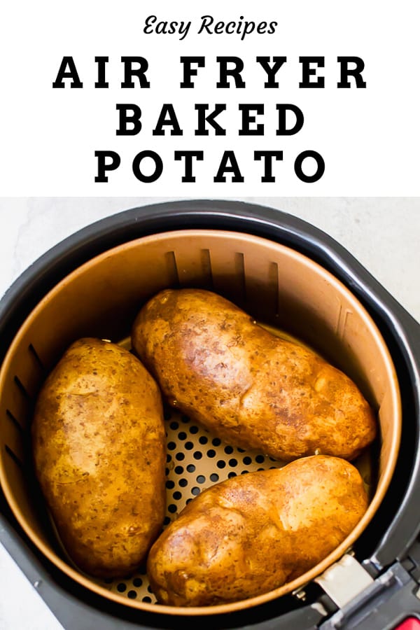 This Air Fryer Baked Potato recipe is a simple, yet quick and easy way to prepare your baked potatoes. No need to heat your oven for this job, the air fryer can do it. You will fall in love with these air fried baked potatoes. #airfryer #airfryerrecipes #airfryerbakedpotato #bakedpotato