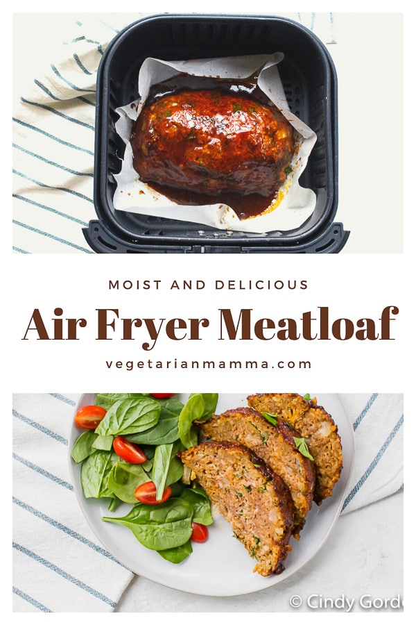 Air Fryer Meatloaf is a game changer. You can early make meatloaf in the air fryer much quicker than a traditional oven. You are going to love this air fryer meatloaf recipe. #airfryerrecipes #airfryermeatloaf