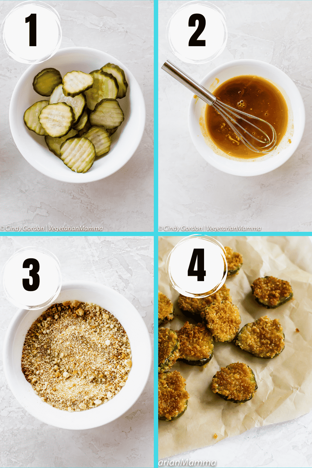 gluten free fried pickles collage