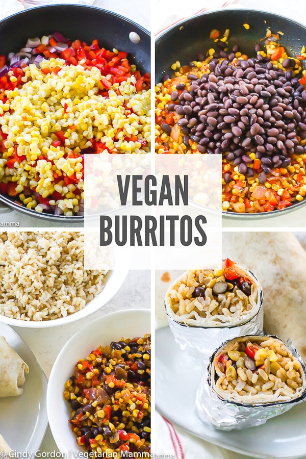 Looking for a fun takeout-style recipe that you can make at home? Try these delicious and hearty vegan burritos! They're filled with protein and veggies to keep you satisfied on the go! #burritos #veganburritos #veganrecipes #veganburritofilling