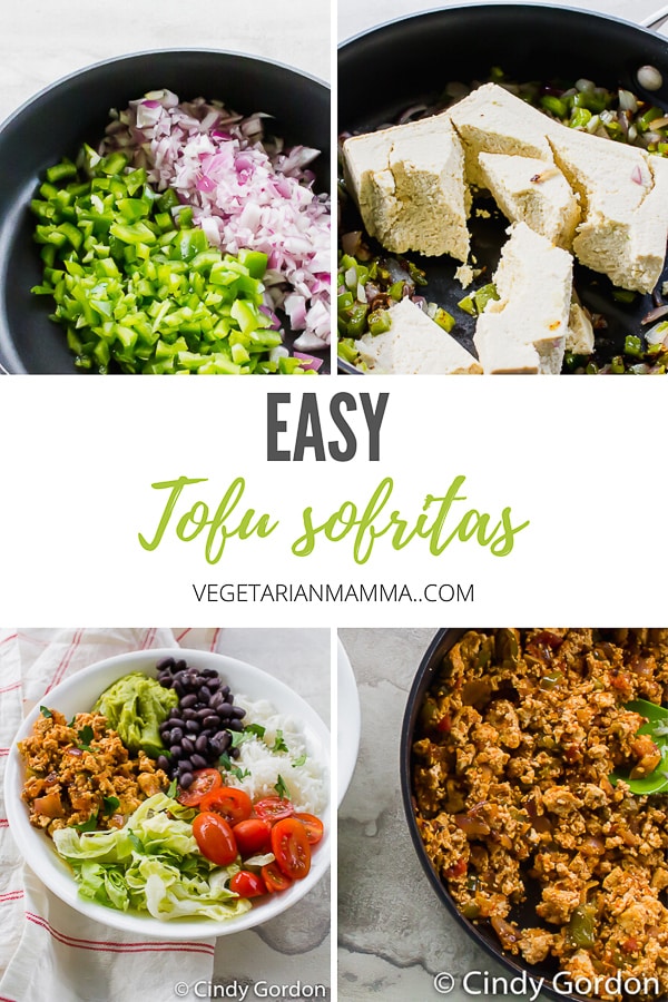 Skip the restaurant and make easy Tofu Sofritas at home! This easy vegan recipe is the perfect filling for bowls, burritos, tacos, nachos, and more! #vegan #mealprep #mexican