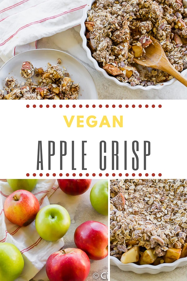 This delicious Vegan Apple Crisp is the perfect holiday dessert! The crunchy topping and sweet apple filling fits perfectly on every table.