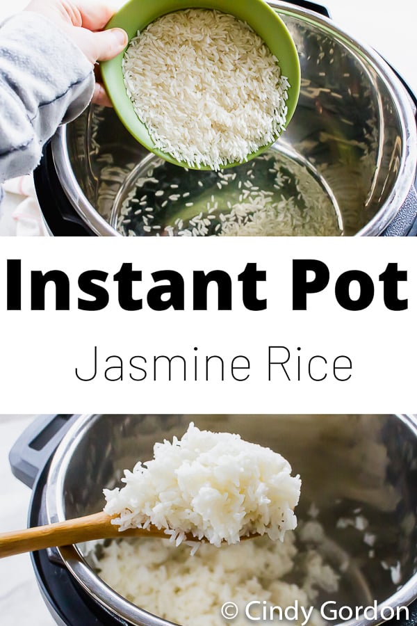 Instant Pot Jasmine Rice is the fastest way to make white rice! This 4-ingredient side dish is great solo or as a base for so many dishes. #instantpot #vegan #whiterice