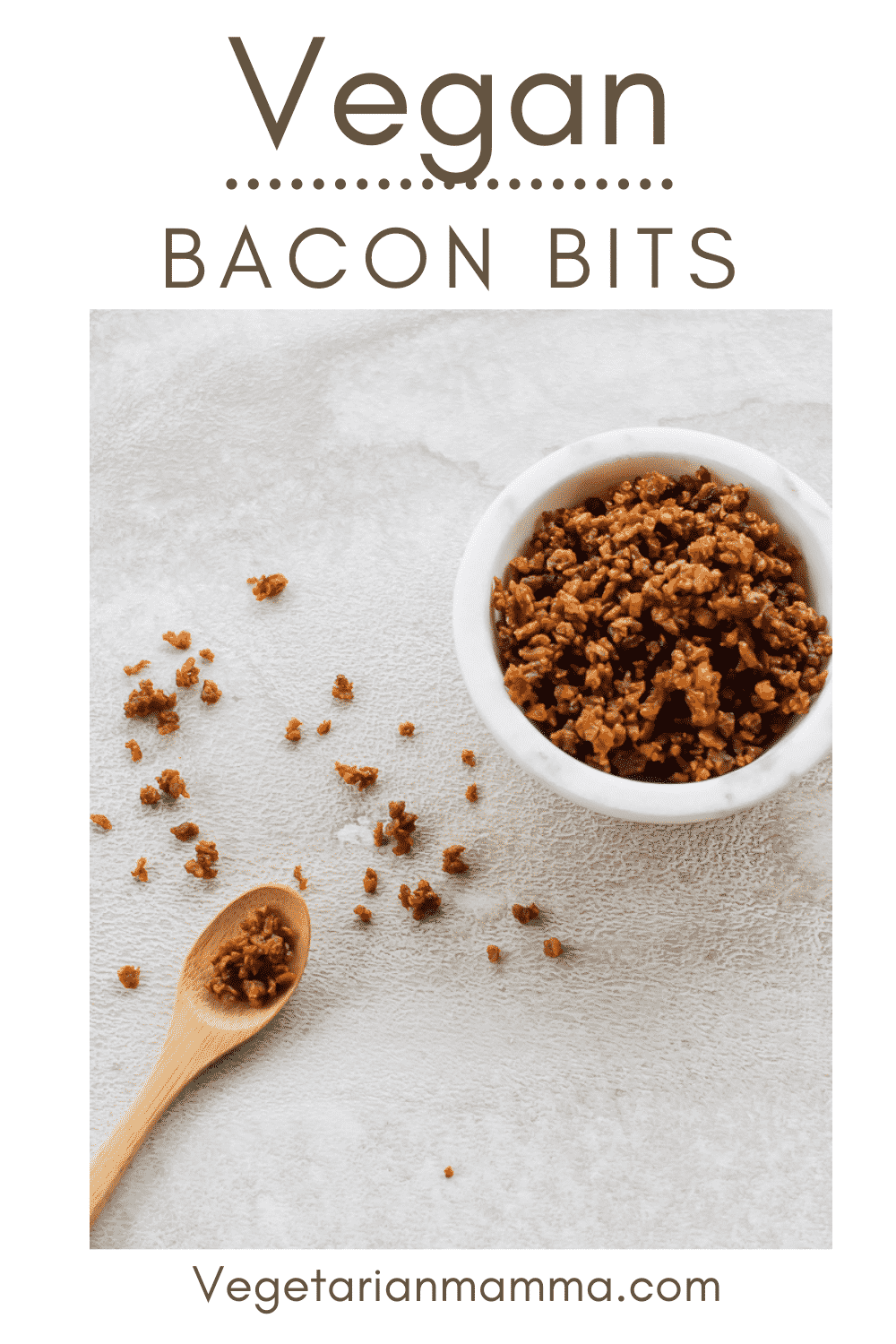 Vegan Bacon Bits are the perfect salty, smokey, sweet crunch! Add this meatless bacon to your favorite soup or salad. #vegan #bacon #soup #baconbits #veganbacon