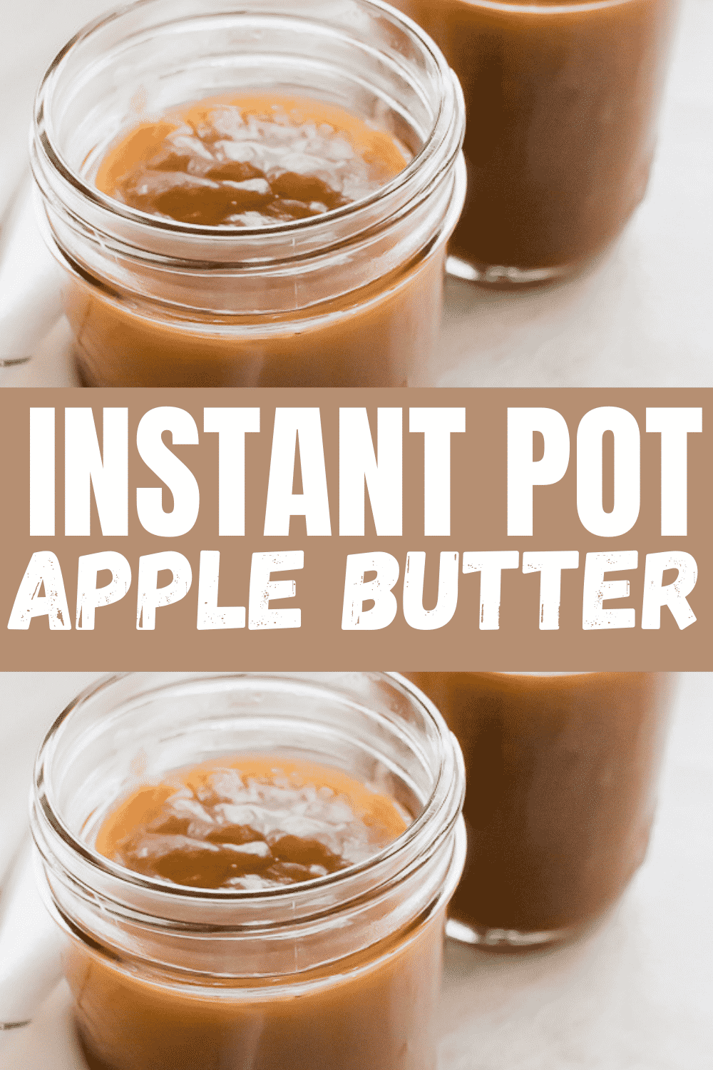 Instant Pot Apple Butter is the best vegan fruit spread made with whole apples and a bunch of fall flavors. No need to simmer apples, cinnamon, nutmeg, and cloves all day thanks to this handy pressure cooker! #applebutter #pressurecookerapplecutter #instantpotapplecutter