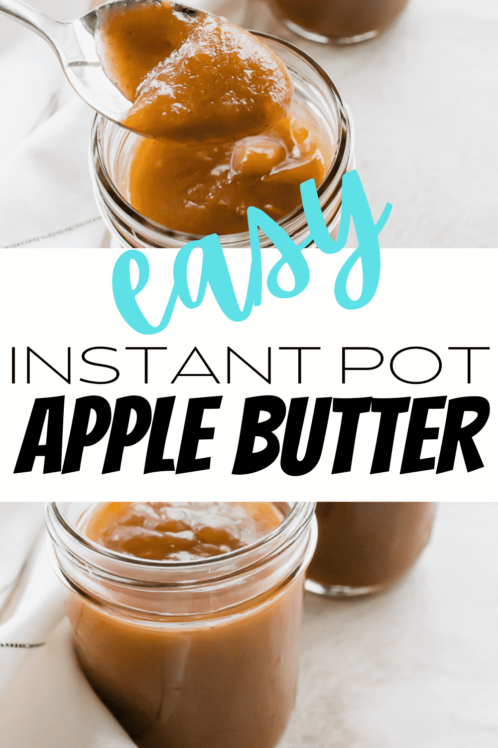 Instant Pot Apple Butter is the best vegan fruit spread made with whole apples and a bunch of fall flavors. No need to simmer apples, cinnamon, nutmeg, and cloves all day thanks to this handy pressure cooker! #applebutter #pressurecookerapplecutter #instantpotapplecutter