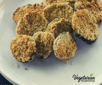 White plate of crispy air fryer fried pickles