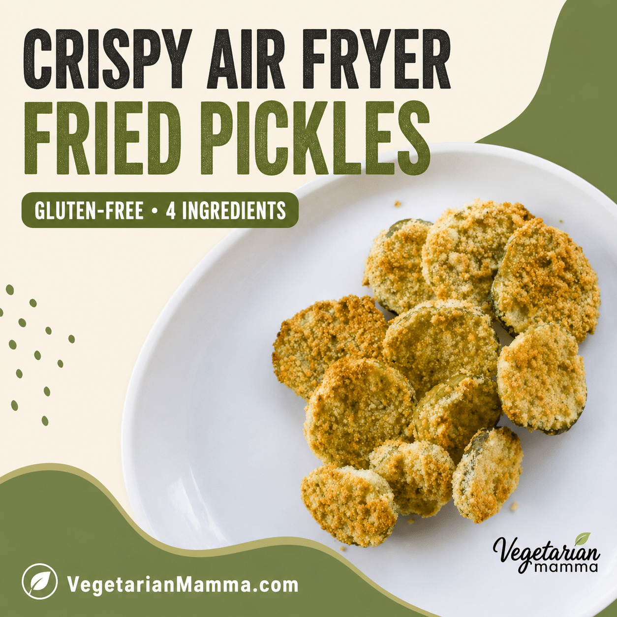 Crispy Air Fryer Fried Pickles on a white plate.