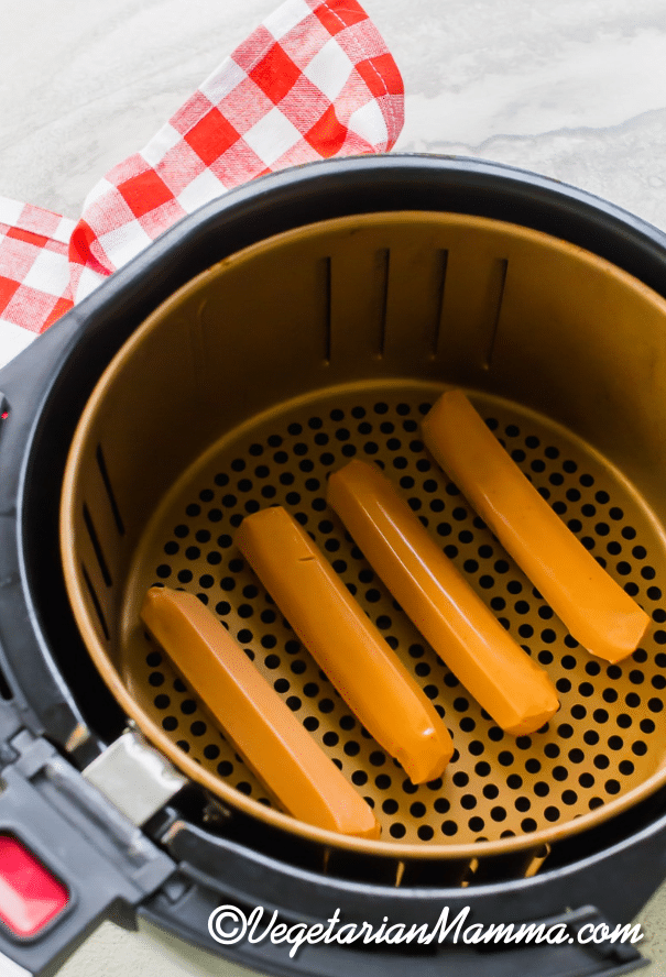 veggie dogs cooked in the air fryer