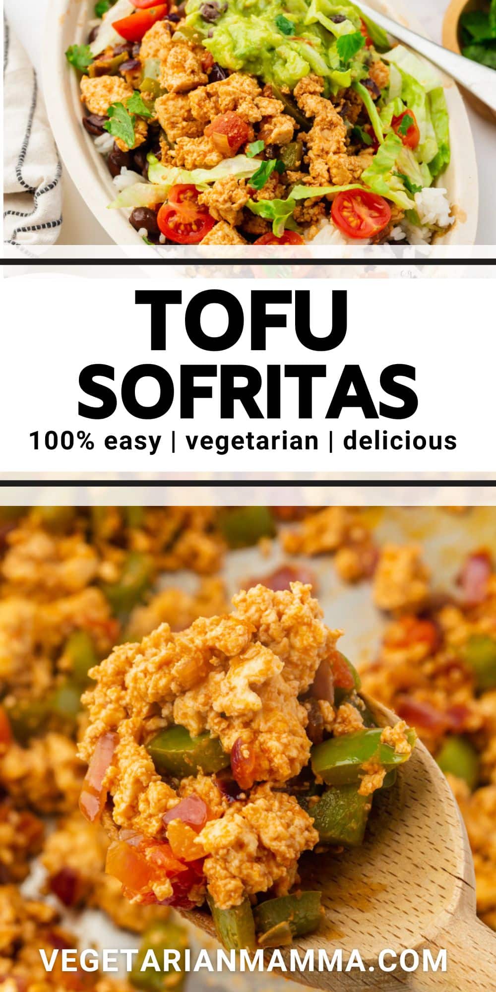 Skip the restaurant and make easy Tofu Sofritas at home! This easy vegan recipe is the perfect filling for bowls, burritos, tacos, nachos, and more! #vegan #mealprep #mexican