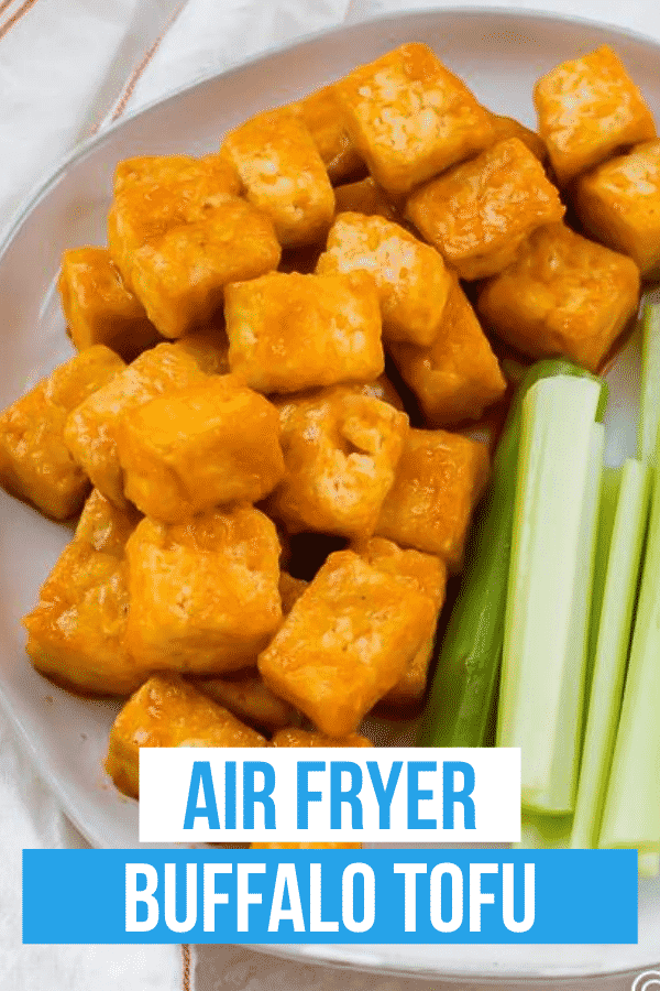 Buffalo Tofu is the spicy, tangy tofu recipe your family will love! Make your own Buffalo sauce with just 4 ingredients to coat this crispy air fryer tofu that's ready in less than 30 minutes.