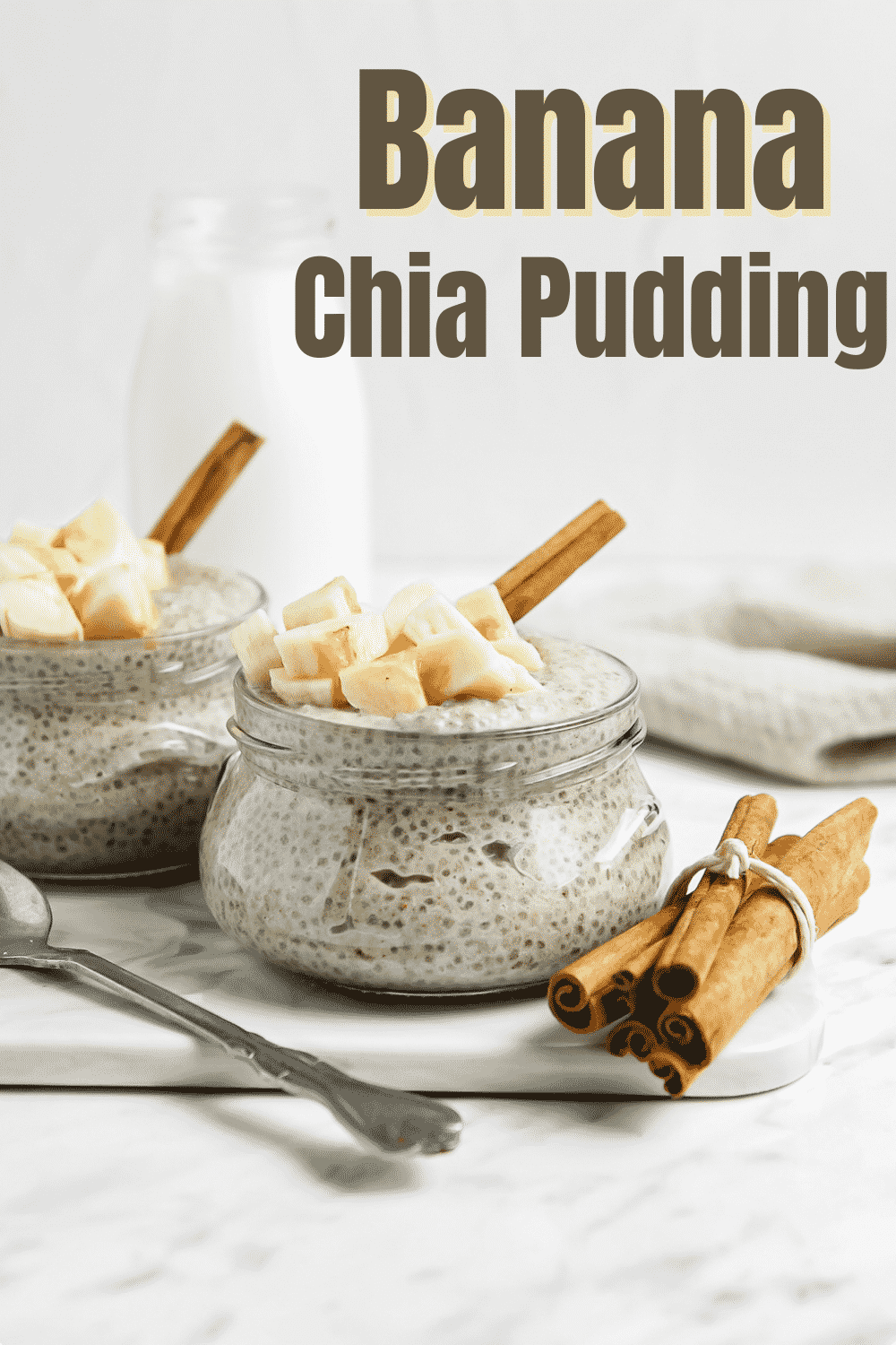 Banana Chia Pudding is the healthiest meal prep breakfast ever! Banana pudding lovers will rave over this creamy vegan pudding with chia seeds, mashed bananas, and coconut milk.