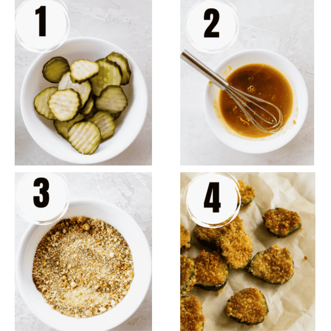 gluten free fried pickles collage