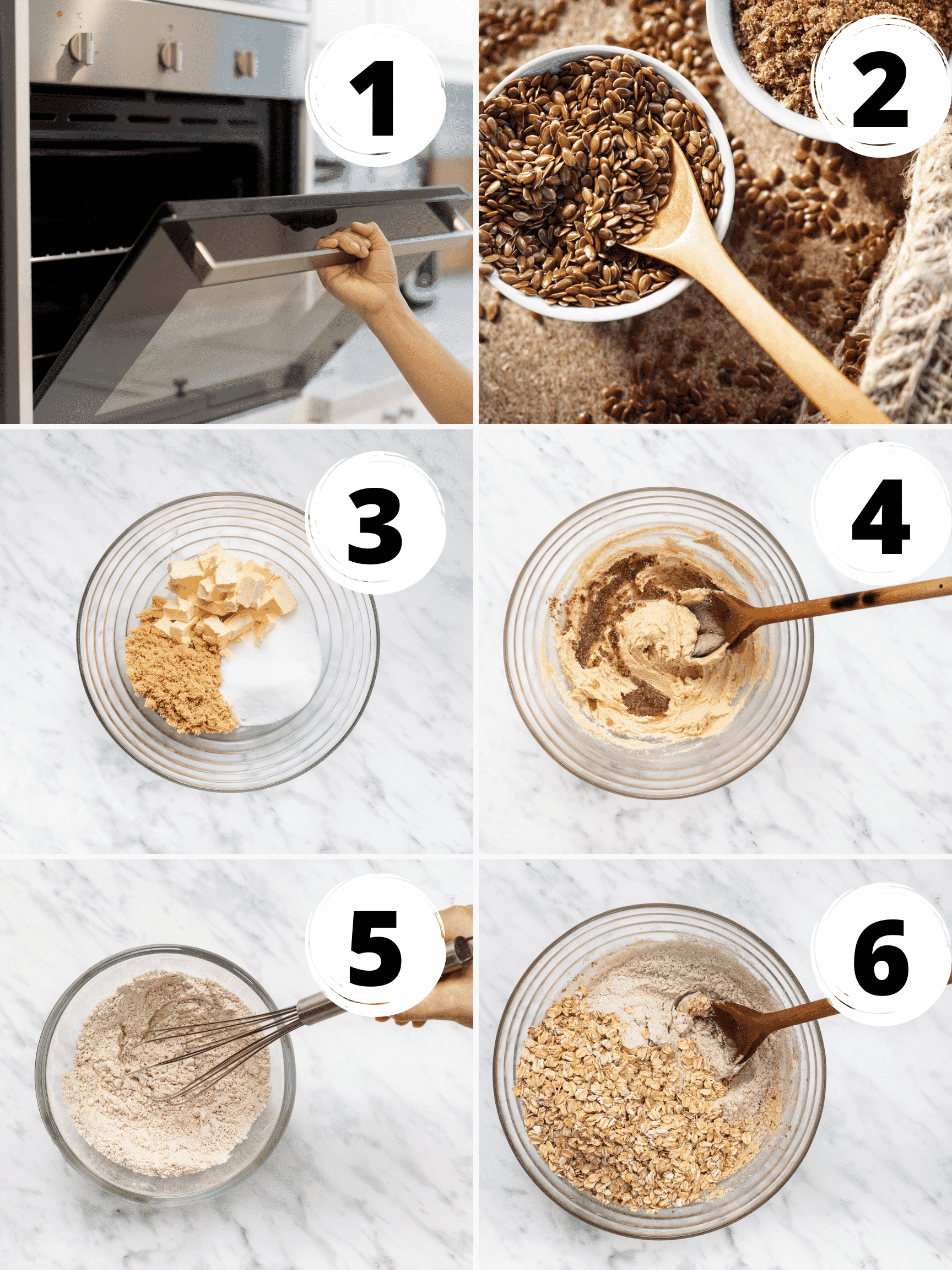 Collage of steps for how to make vegan oatmeal cookie dough