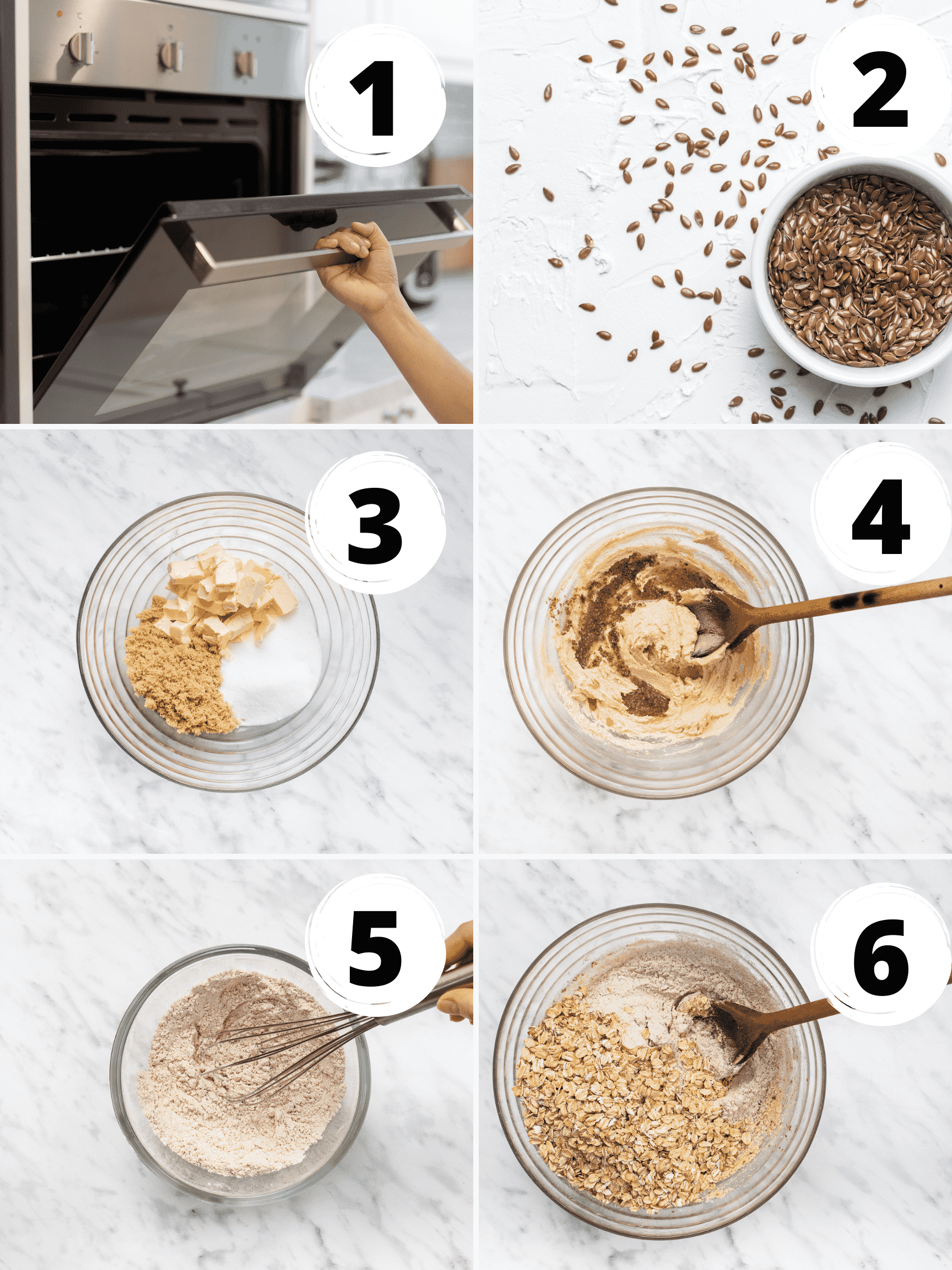 Collage of steps to make vegan oatmeal cookie dough