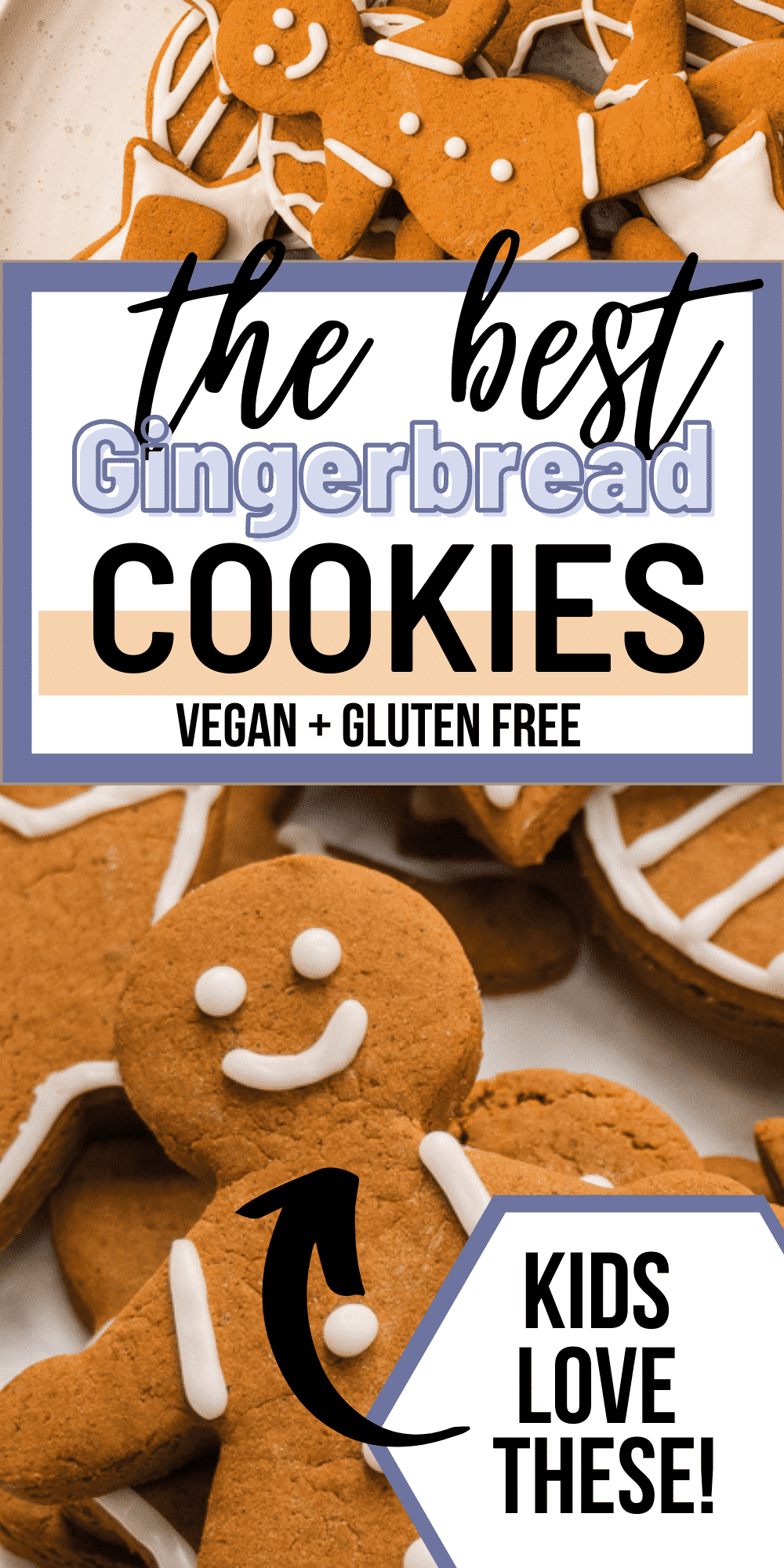 Vegan Gingerbread Cookies are the ultimate Christmas cookies! Decorate them with this homemade vegan icing for the best holiday treat you can make together in just a few hours. #veganbaking #glutenfreecookies