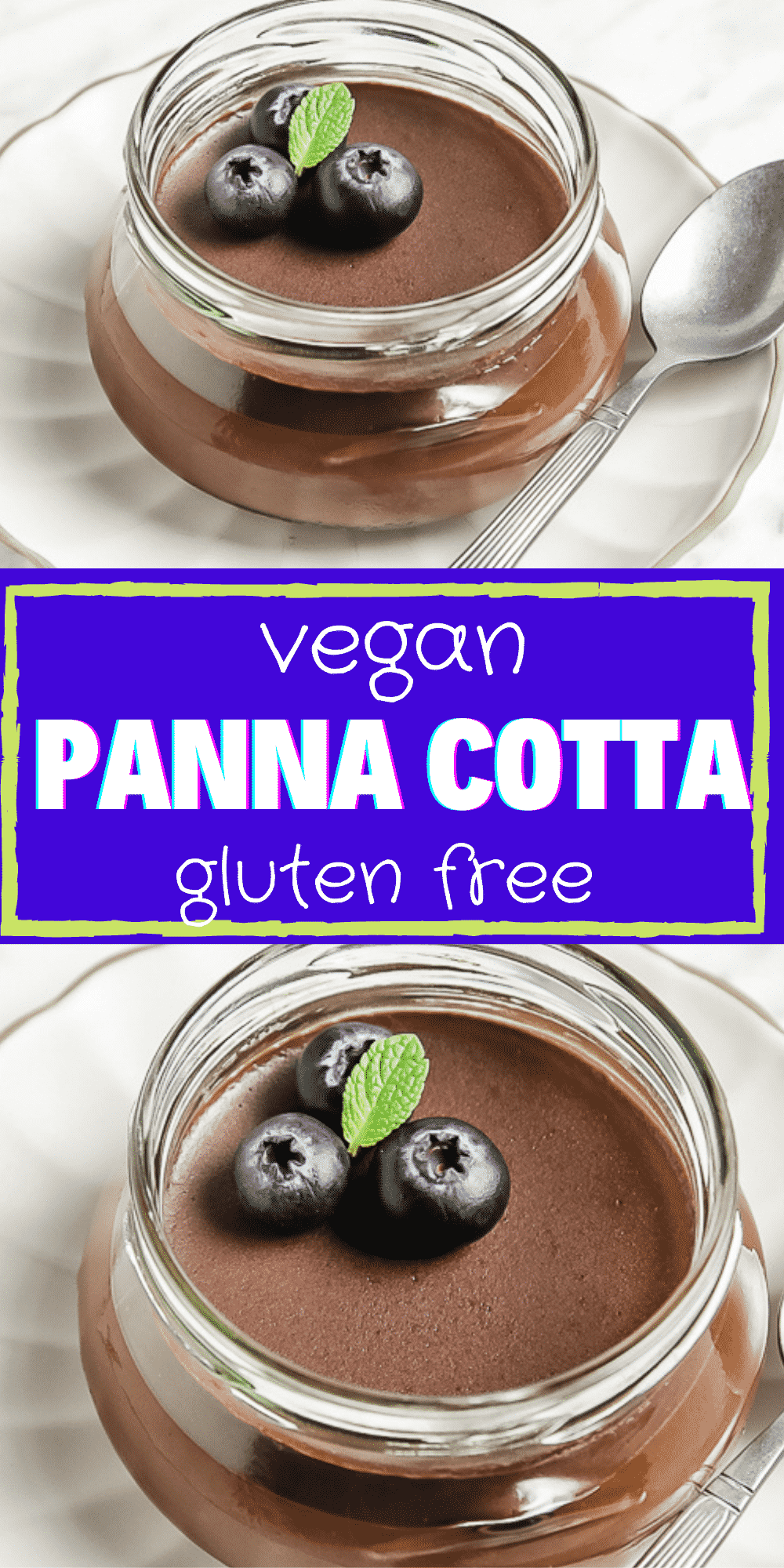 Vegan Panna Cotta is so decadent and creamy with just 6 ingredients and no gelatin! This amazing chocolate dessert comes together in just a few minutes to impress at your next party. #vegandessert #glutenfreedessert