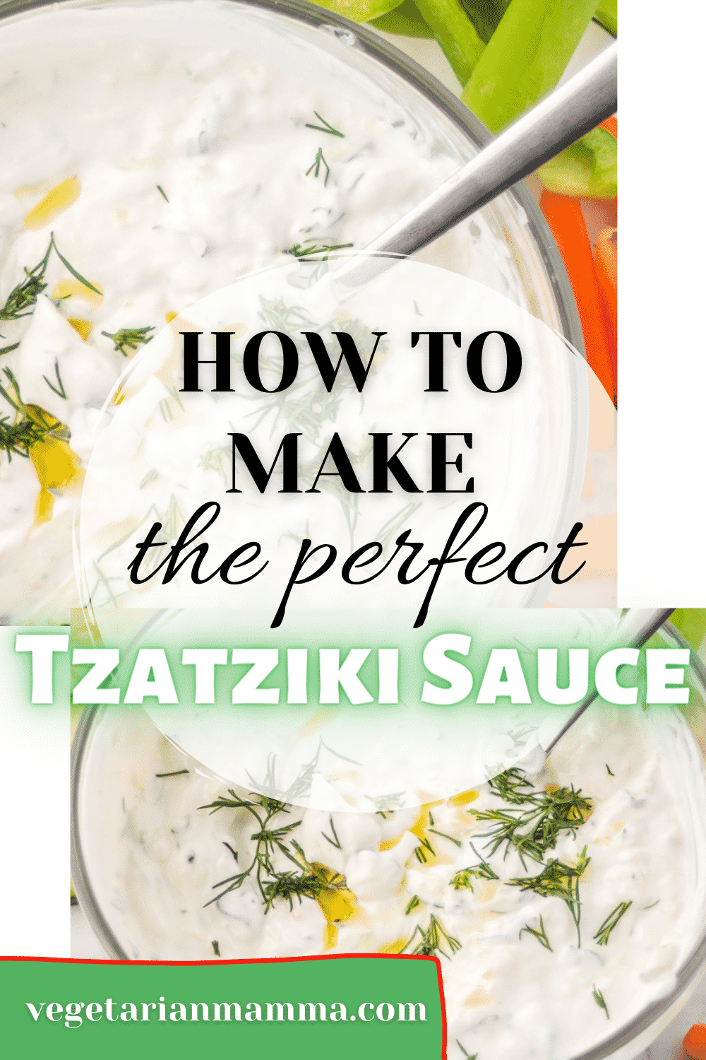 This Mediterranean Sauce is so creamy and perfect on everything! Whip it together in just a few minutes with tangy Greek yogurt, lemon juice, and of course cucumbers. #tzatzikisauce #greek