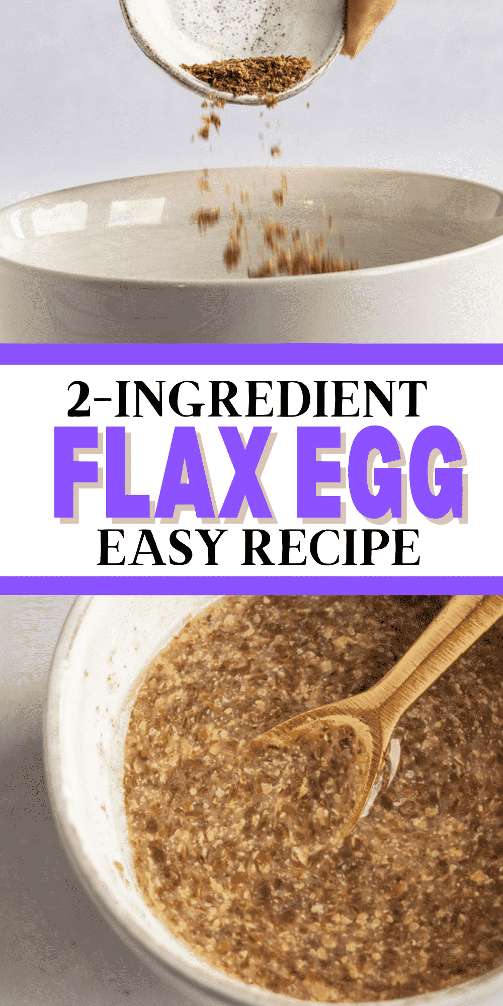 Learn how to make a flax egg for all your vegan baking! It only takes 2 simple ingredients to make the best vegan egg substitute. #veganegg #veganbaking