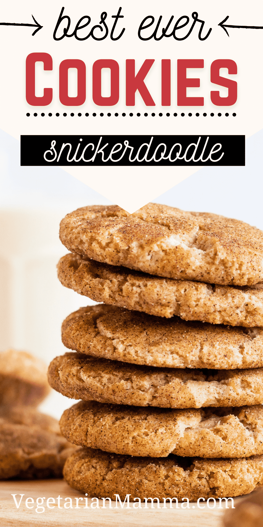 Vegan Snickerdoodle Cookies are so chewy and soft, you'll never believe they're gluten-free! Rolled in homemade cinnamon sugar, they're the perfect simple cookie recipe. #veganbaking #glutenfreecookies