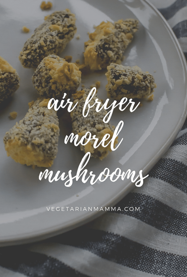 Air Fryer Morel Mushrooms on a white plate