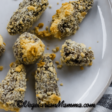 breaded Air Fryer Morel Mushrooms on a white plate