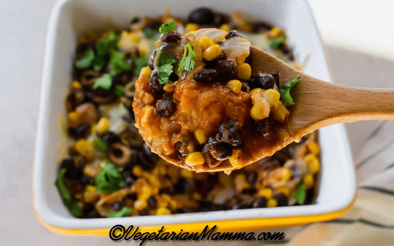 spoonful of Mexican Vegetarian Tater Tot Casserole