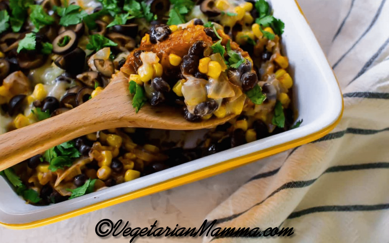 Mexican Vegetarian Tater Tot Casserole is a fun dish that the entire family will love! Spice up Taco Night and have this meatless tater tot casserole instead!