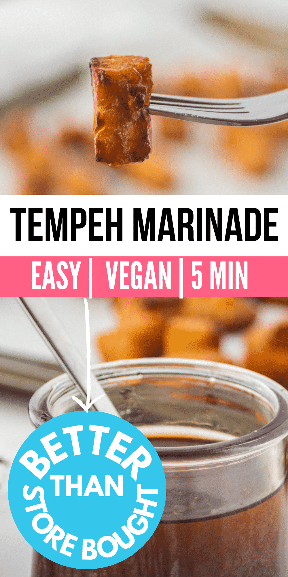 Tempeh Marinade is so easy and brings tons of flavor to this plant-based protein. Whisk it up in mere minutes and marinate all your favs, from tempeh and tofu to veggies, too! #vegan #tempehmarinade