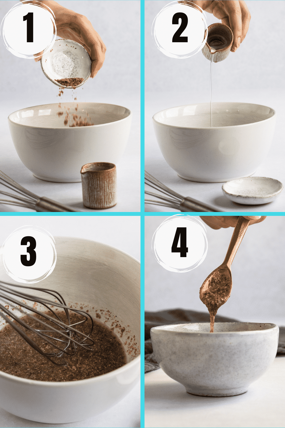 How to make a flax egg collage with water and ground flaxseed in 4 steps