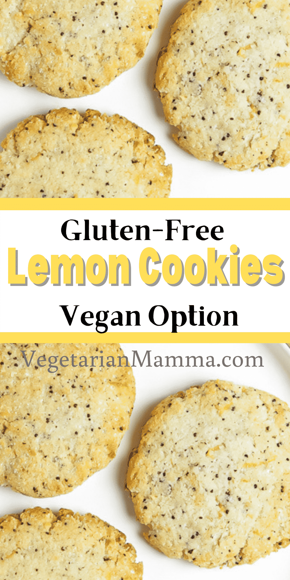 These Gluten-Free Lemon Cookies are so easy and delicious with so much lemony flavor! Make them vegan with one simple swap for a chewy, crunchy cookie everyone will love. #vegancookies #glutenfreebaking