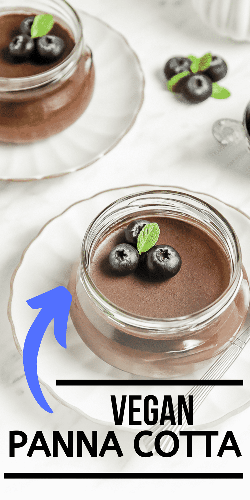 Vegan Panna Cotta is so decadent and creamy with just 6 ingredients and no gelatin! This amazing chocolate dessert comes together in just a few minutes to impress at your next party. #vegandessert #glutenfreedessert