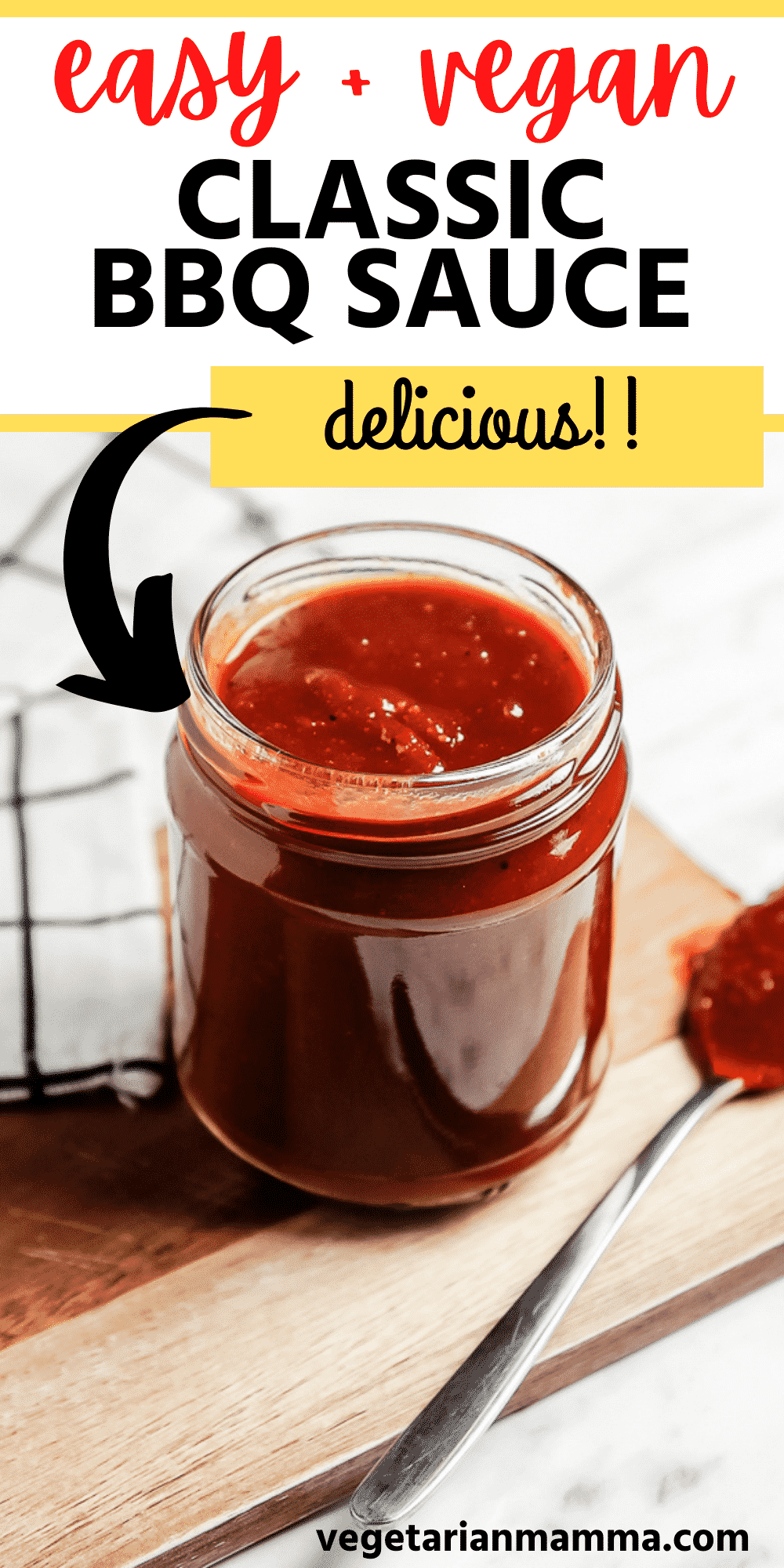 Make your own Vegan BBQ Sauce at home! It's perfectly tangy with a hint of smokiness for the best barbecue sauce you'll ever make. #vegansauce #glutenfreebbqsauce