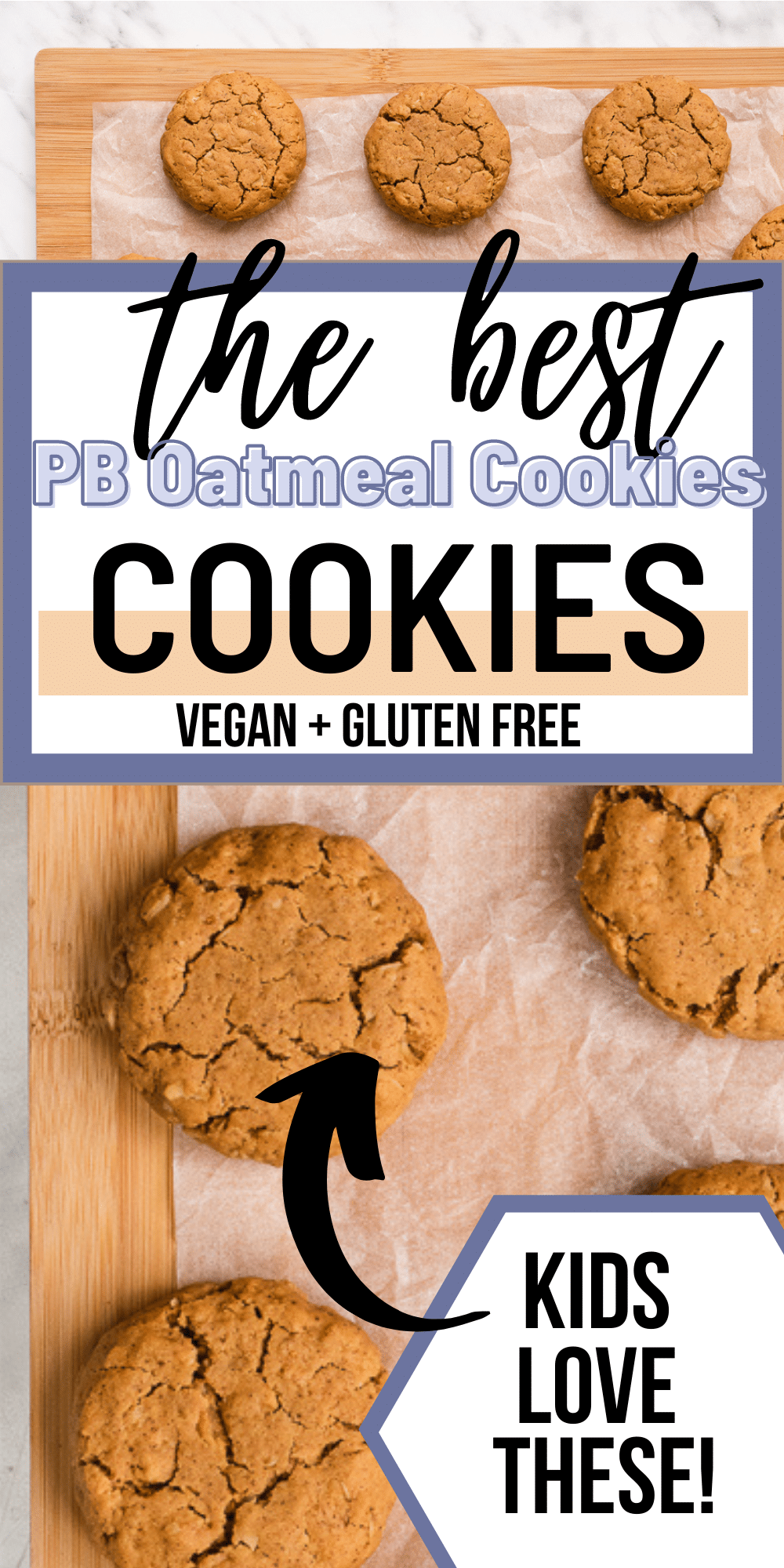 These Vegan Peanut Butter Oatmeal Cookies are so moist and gluten free, too! Made with rolled oats, natural peanut butter, and gluten-free flour, these are the easiest cookies to make without a mixer.