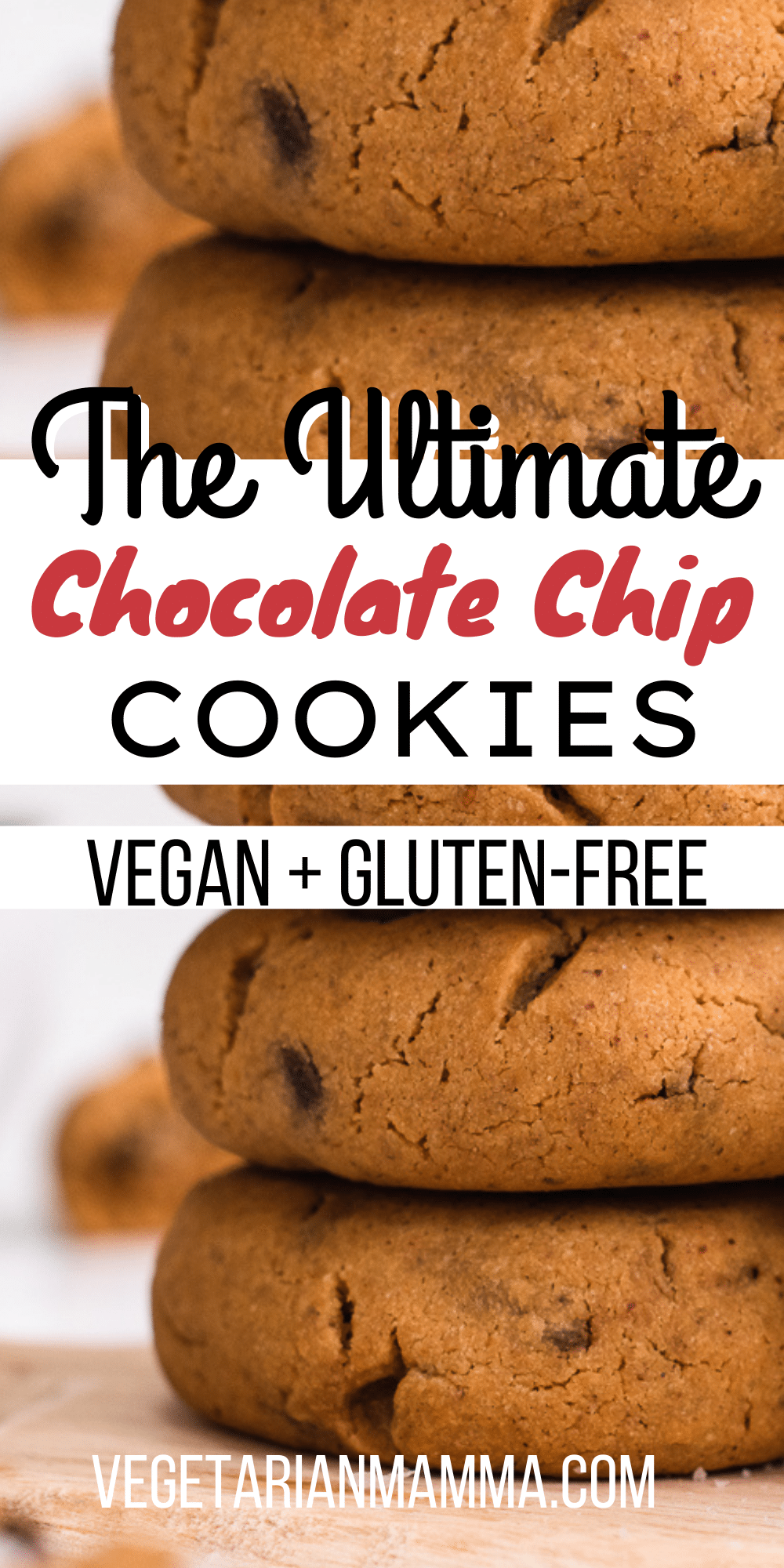 Vegan Peanut Butter Chocolate Chip Cookies are chewy, soft, and packed with chocolate! These are truly the best gluten-free cookies you'll ever make.