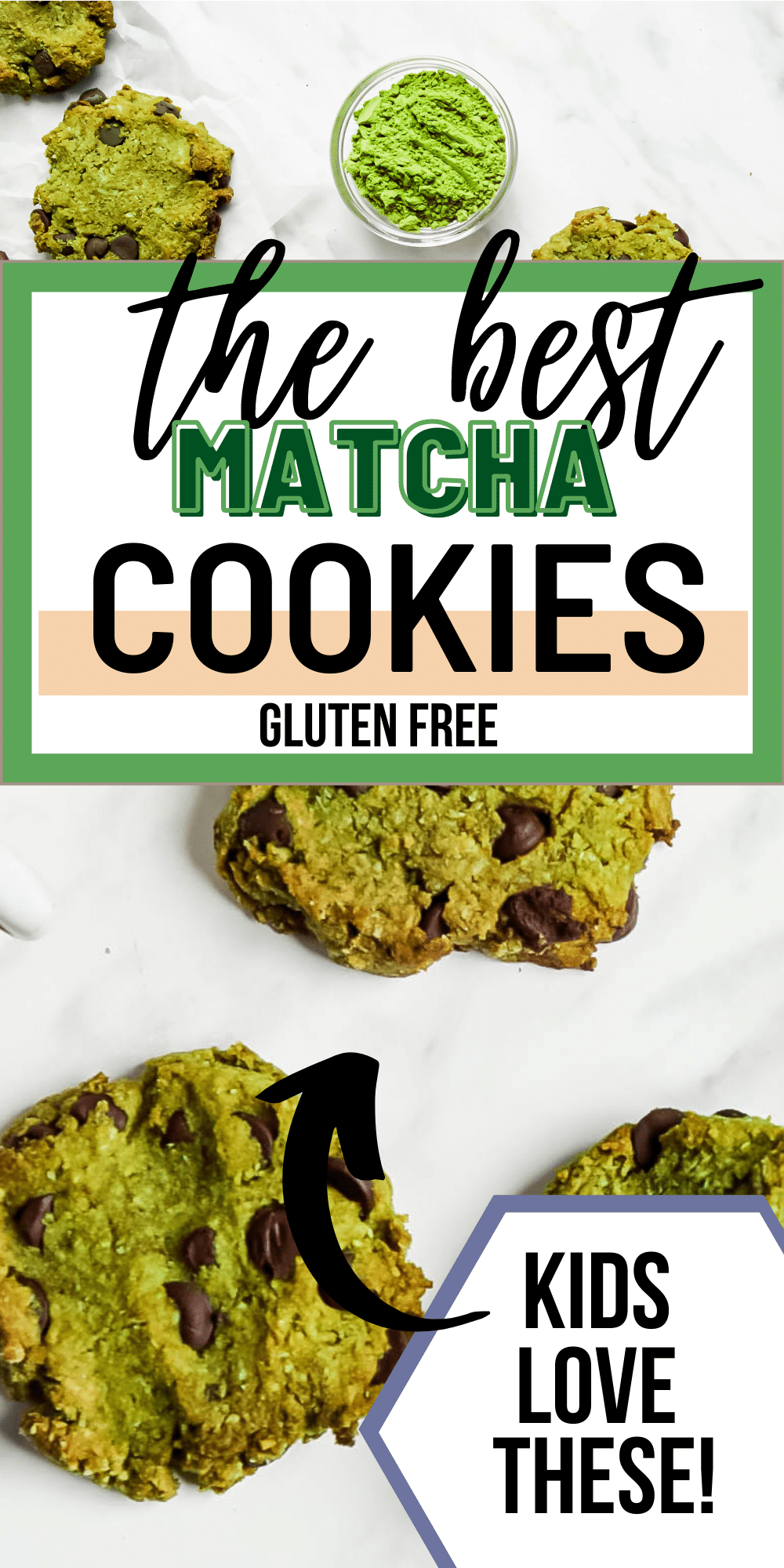 Matcha Chocolate Chip Cookies are packed with earthy green tea flavor and rich chocolate chips. These cookies are gluten free, refined sugar free and totally delicious. #cookies #matcha