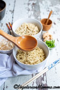 noodles in bowls