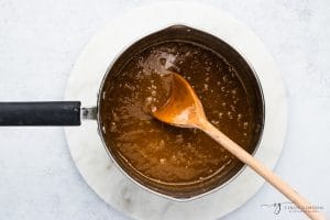 german chocolate filling in a pan